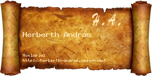 Herberth András névjegykártya